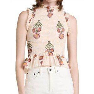 Alix Of Bohemia Anjou Bijou Top in Pale Yellow Size Large NWT